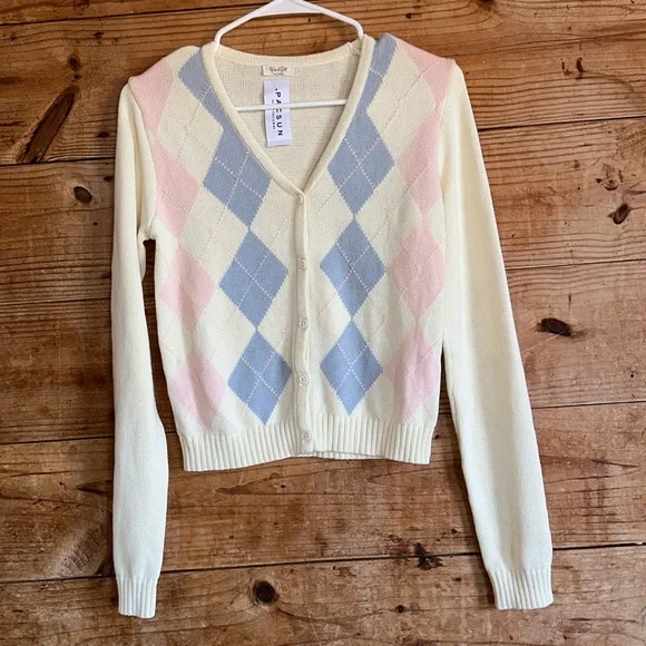 John Galt NWT argyle sweater